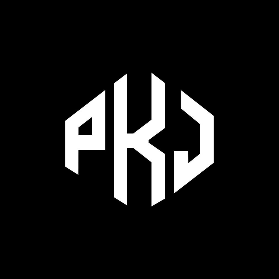 pkj letter logo-ontwerp met veelhoekvorm. pkj veelhoek en kubusvorm logo-ontwerp. pkj zeshoek vector logo sjabloon witte en zwarte kleuren. pkj-monogram, bedrijfs- en onroerendgoedlogo.