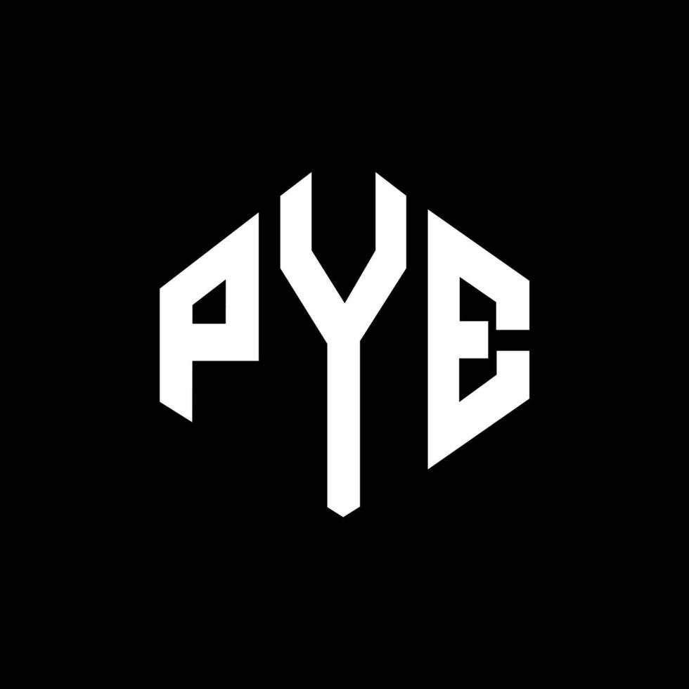 pye letter logo-ontwerp met veelhoekvorm. pye veelhoek en kubusvorm logo-ontwerp. pye zeshoek vector logo sjabloon witte en zwarte kleuren. pye monogram, business en onroerend goed logo.