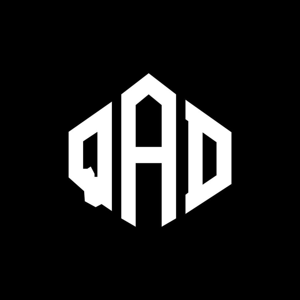 qad letter logo-ontwerp met veelhoekvorm. qad veelhoek en kubusvorm logo-ontwerp. qad zeshoek vector logo sjabloon witte en zwarte kleuren. qad-monogram, bedrijfs- en onroerendgoedlogo.