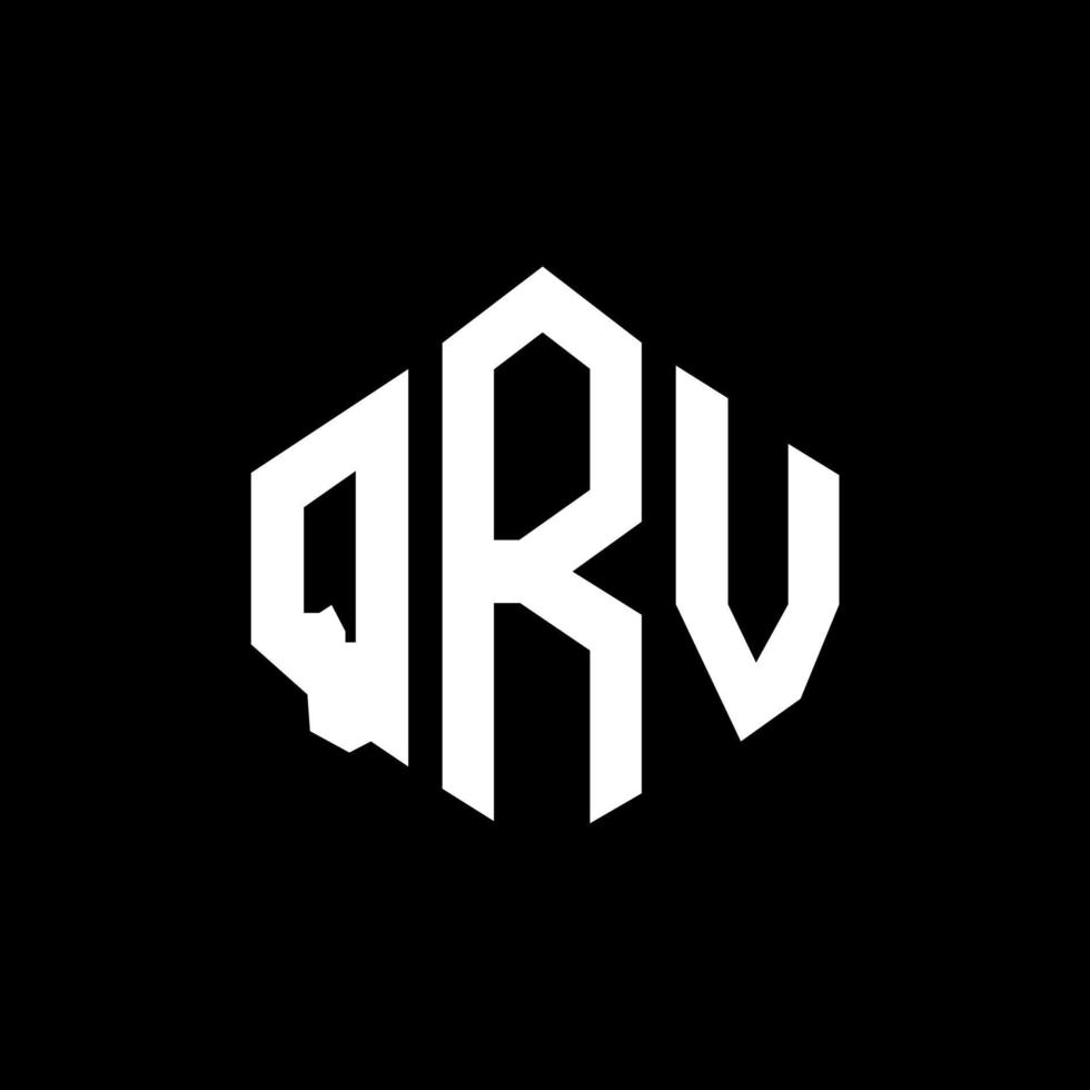 qrv letter logo-ontwerp met veelhoekvorm. qrv veelhoek en kubusvorm logo-ontwerp. qrv zeshoek vector logo sjabloon witte en zwarte kleuren. qrv-monogram, bedrijfs- en onroerendgoedlogo.