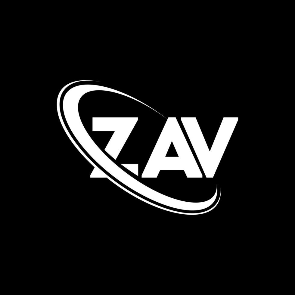 zav-logo. zav brief. zav brief logo ontwerp. initialen zav logo gekoppeld aan cirkel en monogram logo in hoofdletters. zav typografie voor technologie, zaken en onroerend goed merk. vector