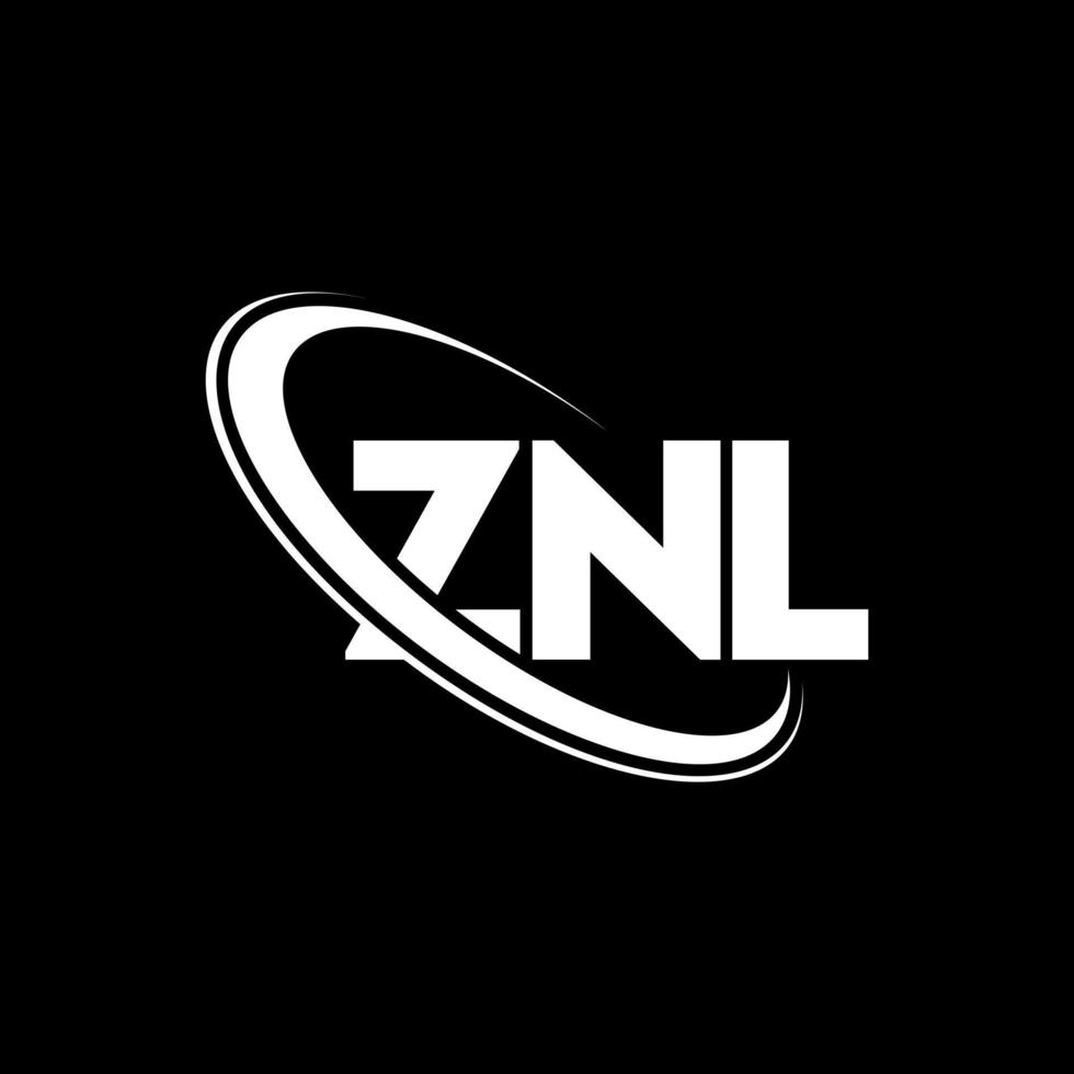 znl-logo. zn brief. znl brief logo ontwerp. initialen znl logo gekoppeld aan cirkel en monogram logo in hoofdletters. znl typografie voor technologie, business en onroerend goed merk. vector