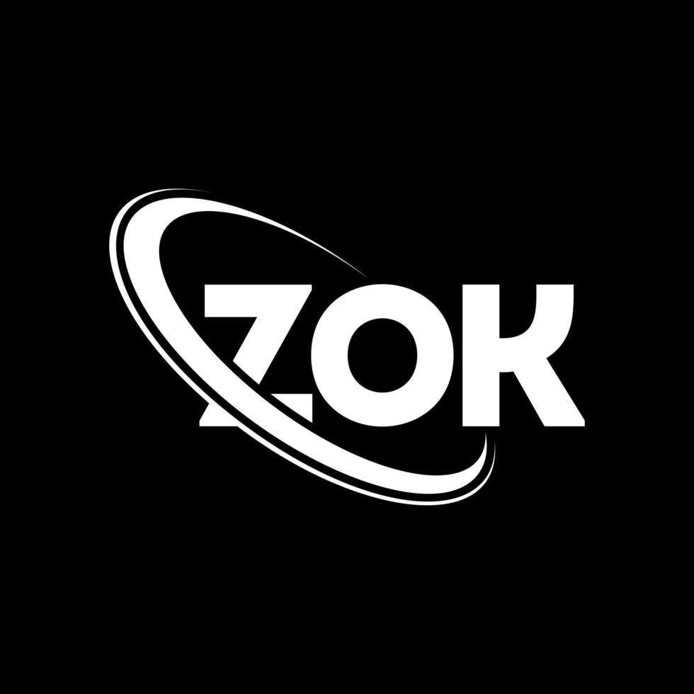 zok-logo. zok brief. zok brief logo ontwerp. initialen zok logo gekoppeld aan cirkel en hoofdletter monogram logo. zok typografie voor technologie, business en onroerend goed merk. vector