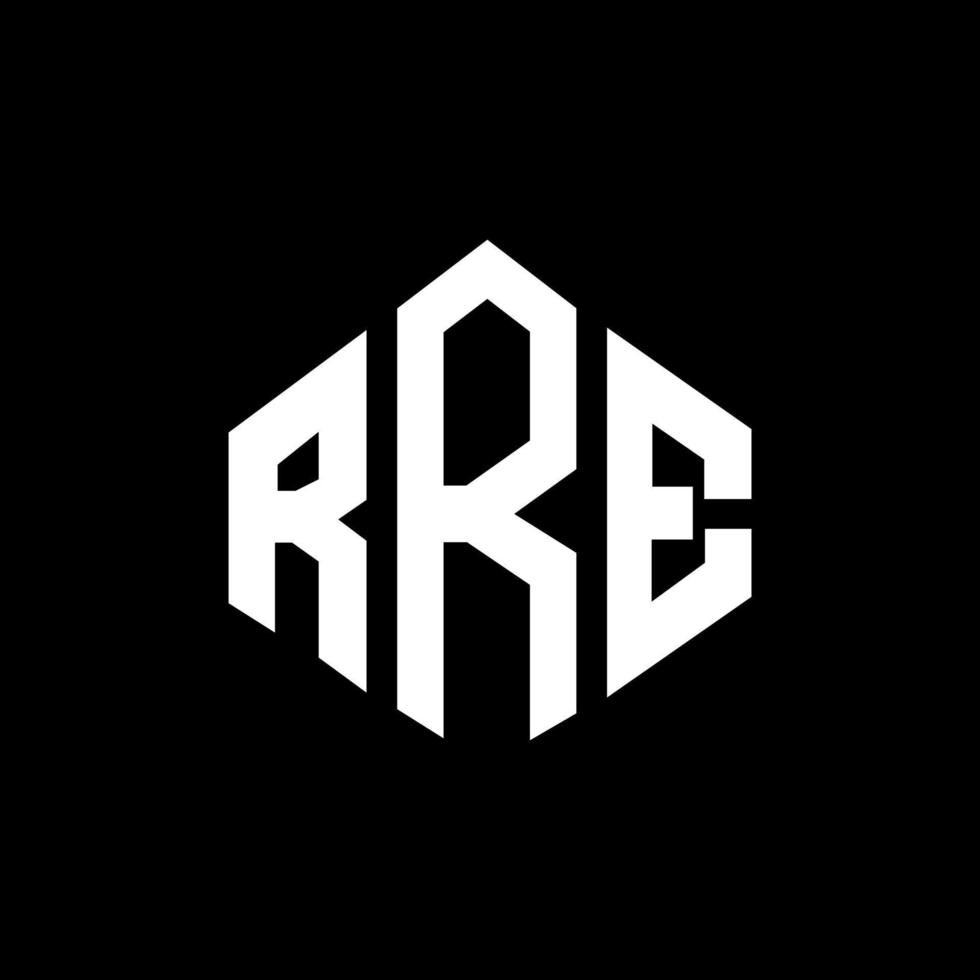 rre letter logo-ontwerp met veelhoekvorm. rre veelhoek en kubusvorm logo-ontwerp. rre zeshoek vector logo sjabloon witte en zwarte kleuren. rre monogram, business en onroerend goed logo.