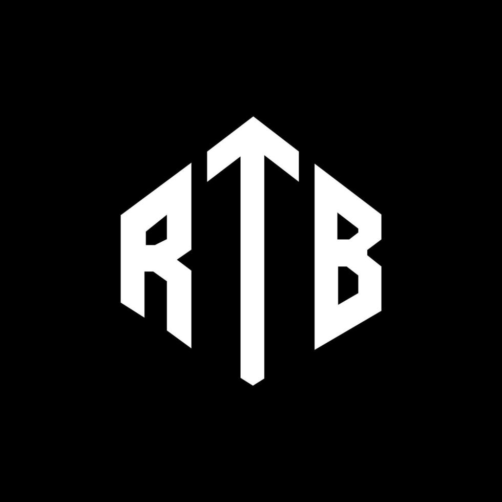 rtb letter logo-ontwerp met veelhoekvorm. rtb veelhoek en kubusvorm logo-ontwerp. rtb zeshoek vector logo sjabloon witte en zwarte kleuren. rtb-monogram, bedrijfs- en onroerendgoedlogo.