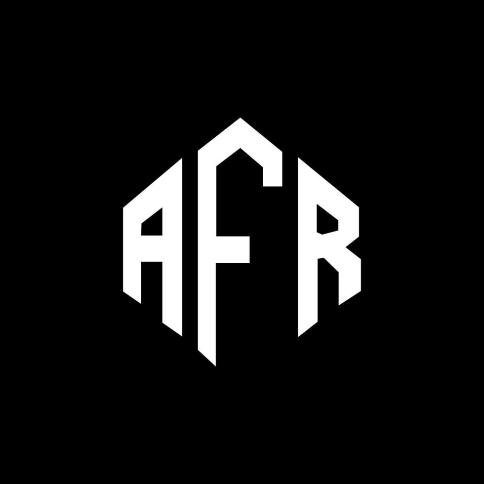 afr letter logo-ontwerp met veelhoekvorm. afr veelhoek en kubusvorm logo-ontwerp. afr zeshoek vector logo sjabloon witte en zwarte kleuren. afr monogram, business en onroerend goed logo.