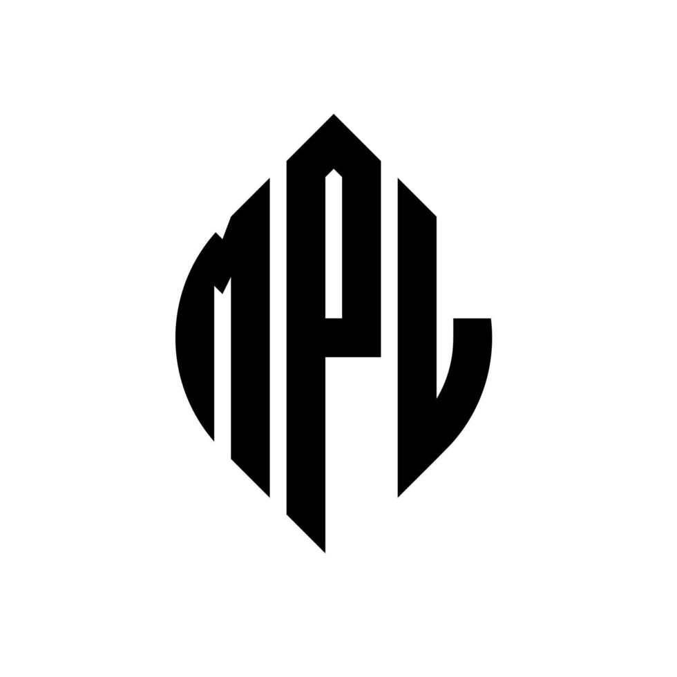 mpl cirkel letter logo-ontwerp met cirkel en ellipsvorm. mpl ellipsletters met typografische stijl. de drie initialen vormen een cirkellogo. mpl cirkel embleem abstracte monogram brief mark vector. vector