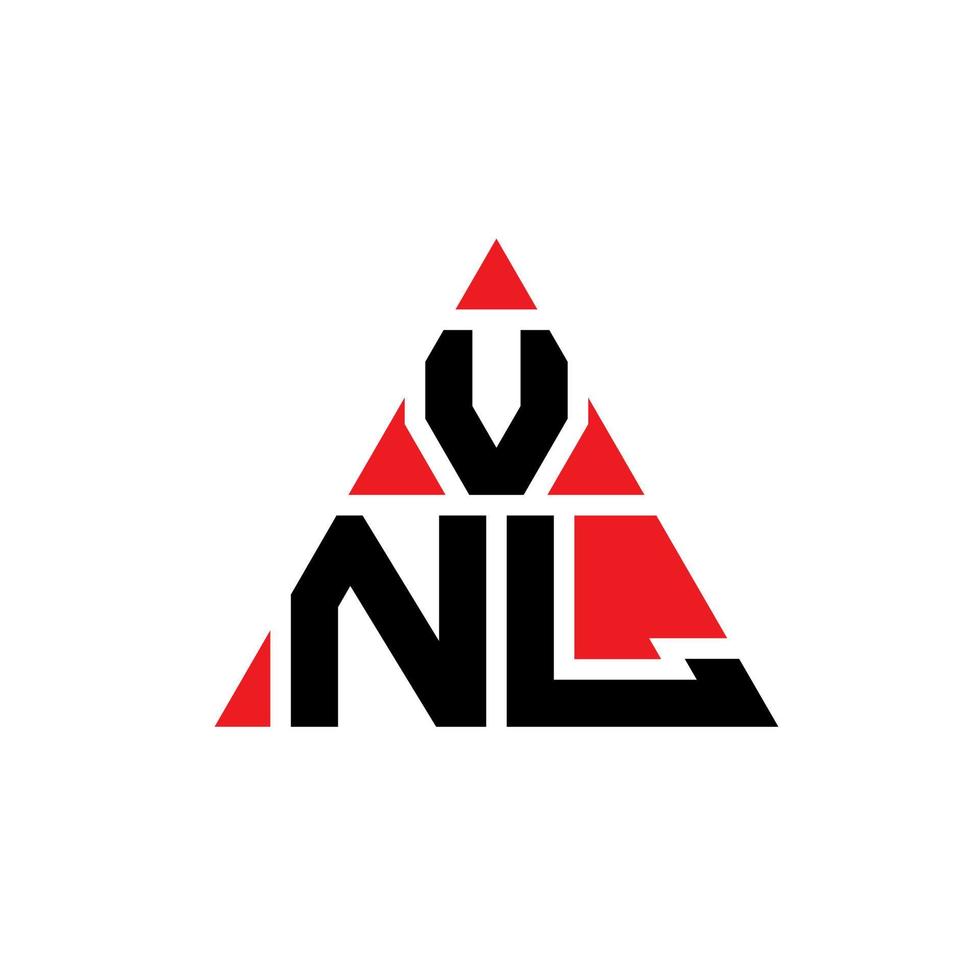 vnl driehoek brief logo ontwerp met driehoekige vorm. vnl driehoek logo ontwerp monogram. vnl driehoek vector logo sjabloon met rode kleur. vnl driehoekig logo eenvoudig, elegant en luxueus logo.