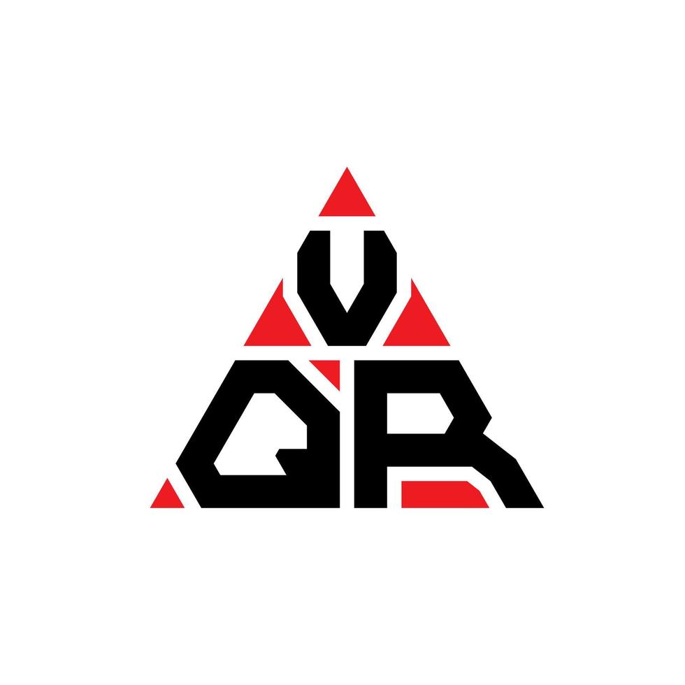 vqr driehoek brief logo ontwerp met driehoekige vorm. vqr driehoek logo ontwerp monogram. vqr driehoek vector logo sjabloon met rode kleur. vqr driehoekig logo eenvoudig, elegant en luxueus logo.
