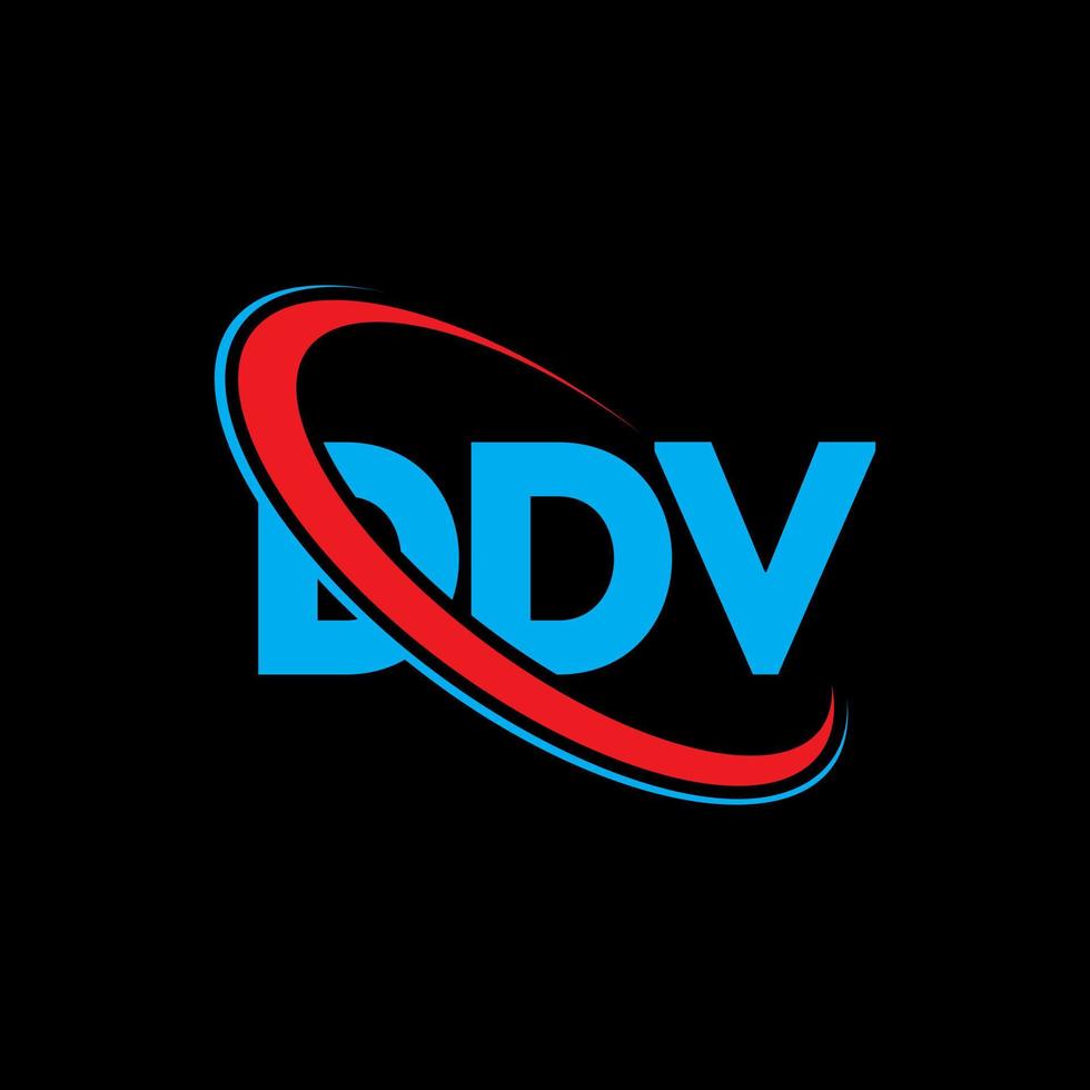 ddv-logo. ddv brief. ddv brief logo ontwerp. initialen ddv-logo gekoppeld aan cirkel en monogram-logo in hoofdletters. ddv-typografie voor technologie, zaken en onroerend goed merk. vector