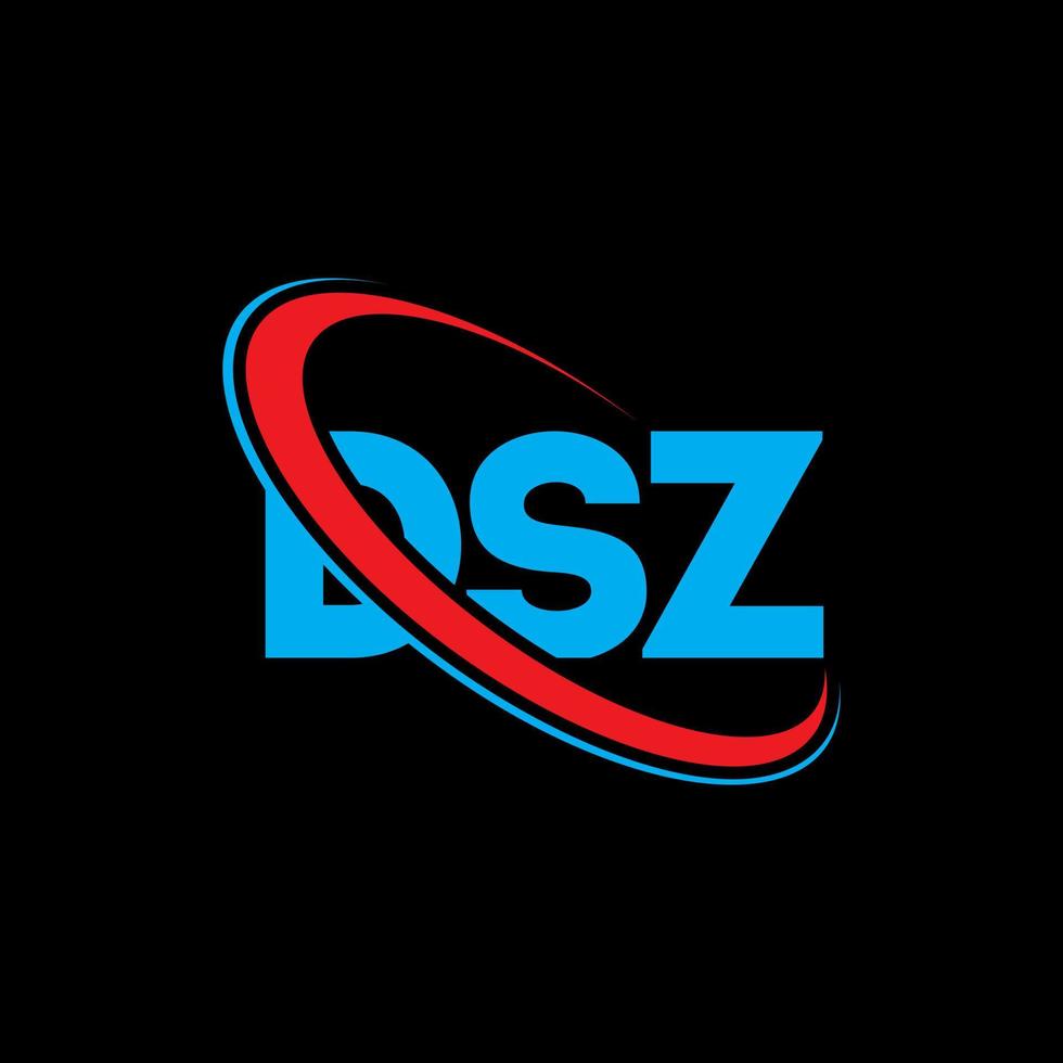 dsz-logo. dsz brief. dsz brief logo ontwerp. initialen dsz-logo gekoppeld aan cirkel en monogram-logo in hoofdletters. dsz typografie voor technologie, zaken en onroerend goed merk. vector