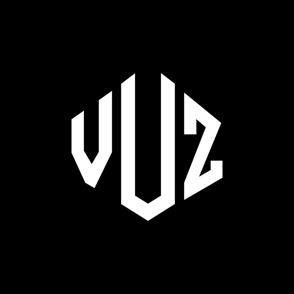 vuz letter logo-ontwerp met veelhoekvorm. vuz veelhoek en kubusvorm logo-ontwerp. vuz zeshoek vector logo sjabloon witte en zwarte kleuren. vuz monogram, business en onroerend goed logo.