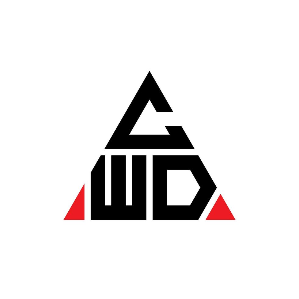 cwd driehoek brief logo ontwerp met driehoekige vorm. cwd driehoek logo ontwerp monogram. cwd driehoek vector logo sjabloon met rode kleur. cwd driehoekig logo eenvoudig, elegant en luxueus logo.