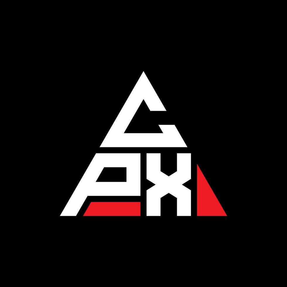 cpx driehoek brief logo ontwerp met driehoekige vorm. cpx driehoek logo ontwerp monogram. cpx driehoek vector logo sjabloon met rode kleur. cpx driehoekig logo eenvoudig, elegant en luxueus logo.