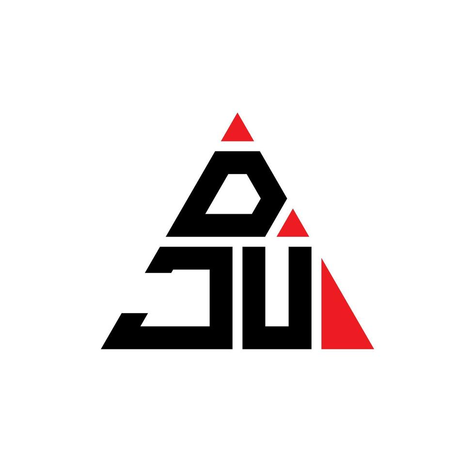 dju driehoek brief logo ontwerp met driehoekige vorm. dju driehoek logo ontwerp monogram. dju driehoek vector logo sjabloon met rode kleur. dju driehoekig logo eenvoudig, elegant en luxueus logo.