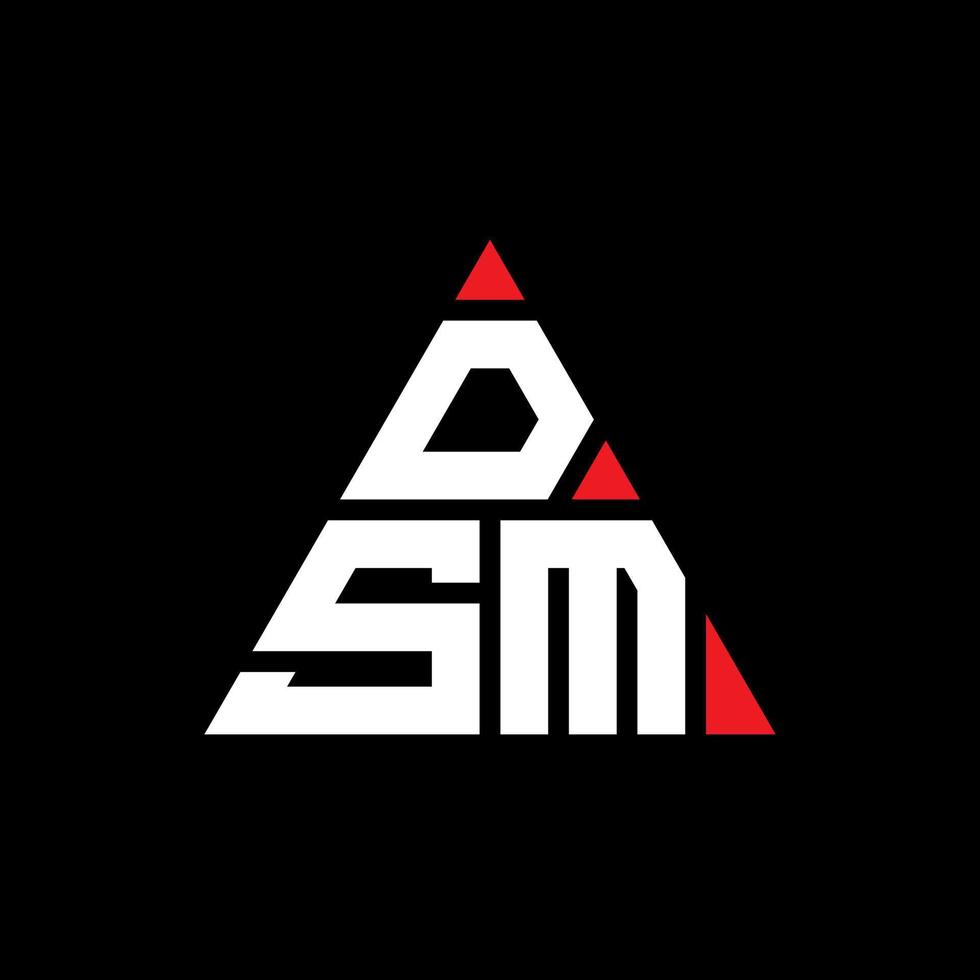 dsm driehoek brief logo ontwerp met driehoekige vorm. dsm driehoek logo ontwerp monogram. dsm driehoek vector logo sjabloon met rode kleur. dsm driehoekig logo eenvoudig, elegant en luxueus logo.