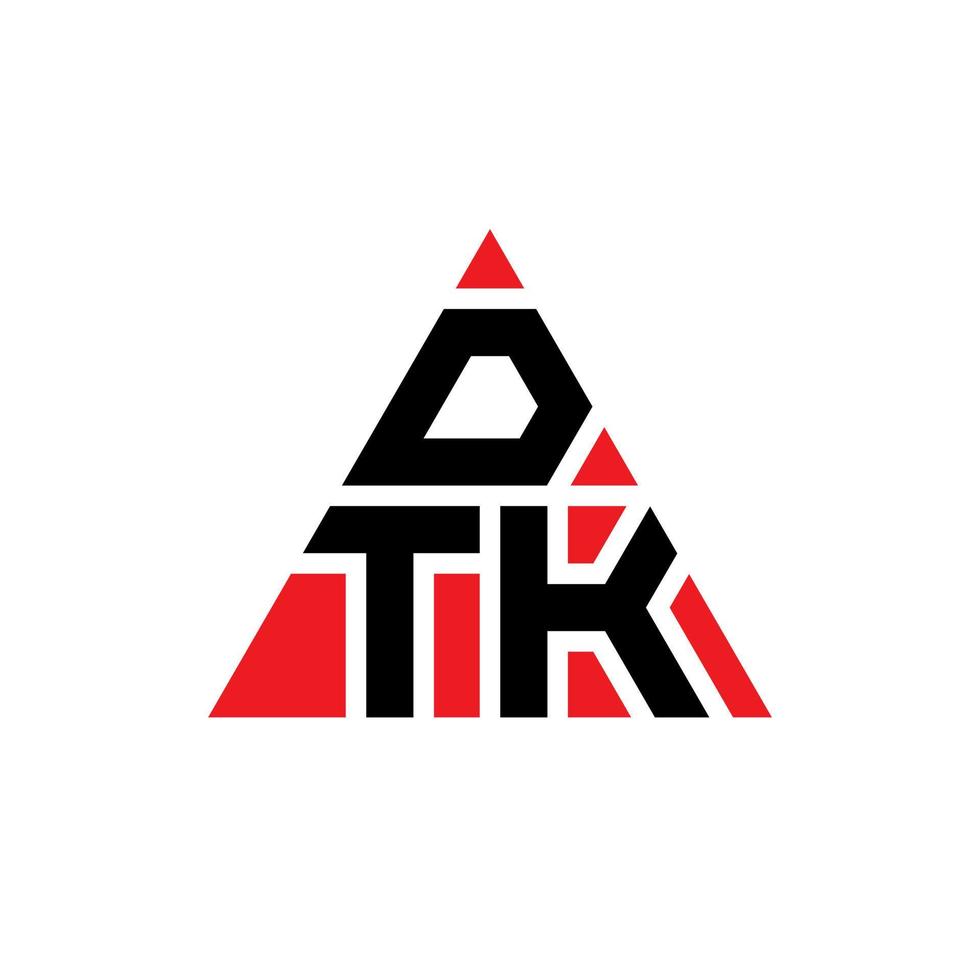 dtk driehoek brief logo ontwerp met driehoekige vorm. dtk driehoek logo ontwerp monogram. dtk driehoek vector logo sjabloon met rode kleur. dtk driehoekig logo eenvoudig, elegant en luxueus logo.