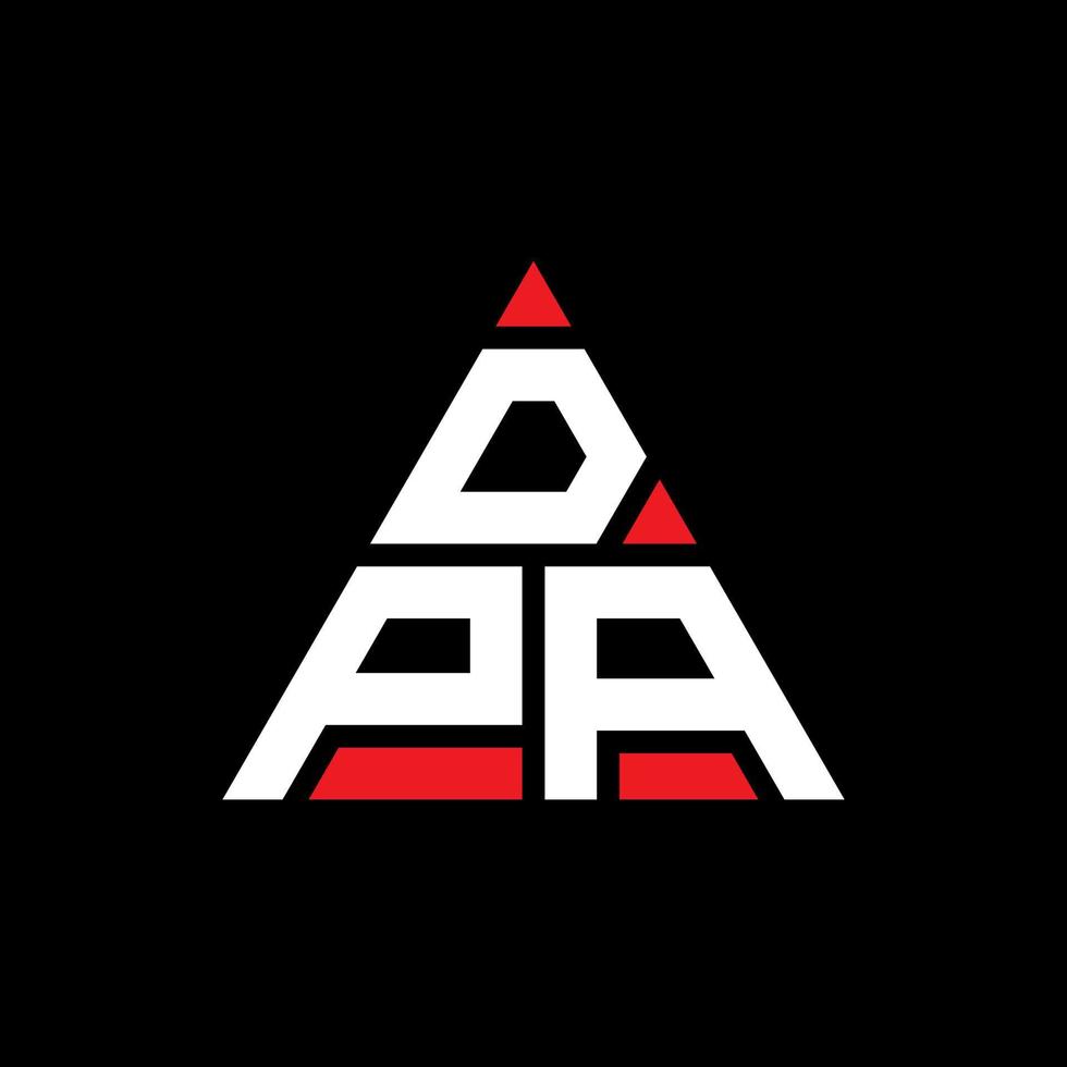 dpa driehoek brief logo ontwerp met driehoekige vorm. dpa driehoek logo ontwerp monogram. dpa driehoek vector logo sjabloon met rode kleur. dpa driehoekig logo eenvoudig, elegant en luxueus logo.