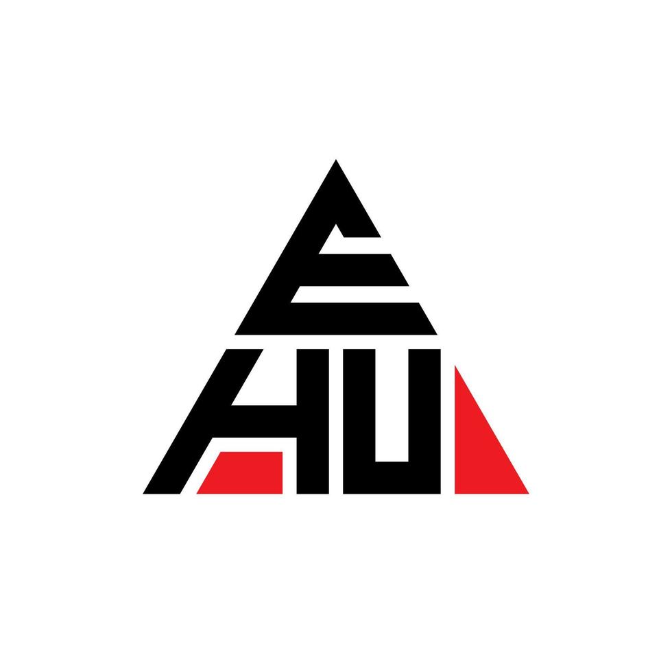 ehu driehoek brief logo ontwerp met driehoekige vorm. ehu driehoek logo ontwerp monogram. ehu driehoek vector logo sjabloon met rode kleur. ehu driehoekig logo eenvoudig, elegant en luxueus logo.