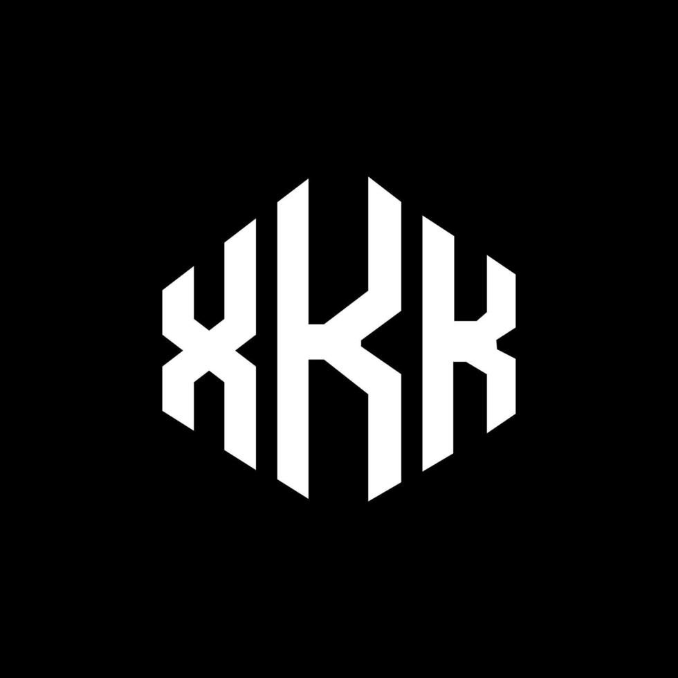 xkk letter logo-ontwerp met veelhoekvorm. xkk veelhoek en kubusvorm logo-ontwerp. xkk zeshoek vector logo sjabloon witte en zwarte kleuren. xkk-monogram, bedrijfs- en onroerendgoedlogo.