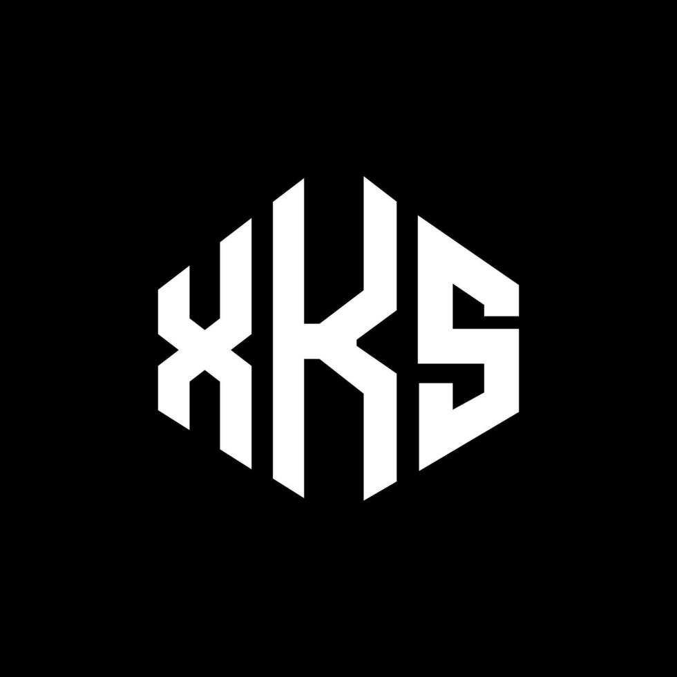 xks letter logo-ontwerp met veelhoekvorm. xks logo-ontwerp met veelhoek en kubusvorm. xks zeshoek vector logo sjabloon witte en zwarte kleuren. xks monogram, bedrijfs- en onroerend goed logo.