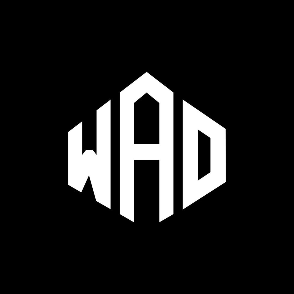 wao letter logo-ontwerp met veelhoekvorm. wao veelhoek en kubusvorm logo-ontwerp. wao zeshoek vector logo sjabloon witte en zwarte kleuren. wao-monogram, bedrijfs- en onroerendgoedlogo.