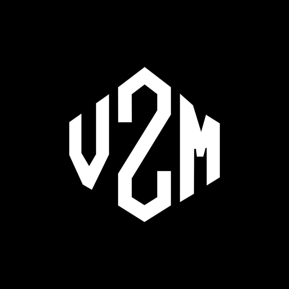 vzm letter logo-ontwerp met veelhoekvorm. vzm veelhoek en kubusvorm logo-ontwerp. vzm zeshoek vector logo sjabloon witte en zwarte kleuren. vzm monogram, business en onroerend goed logo.