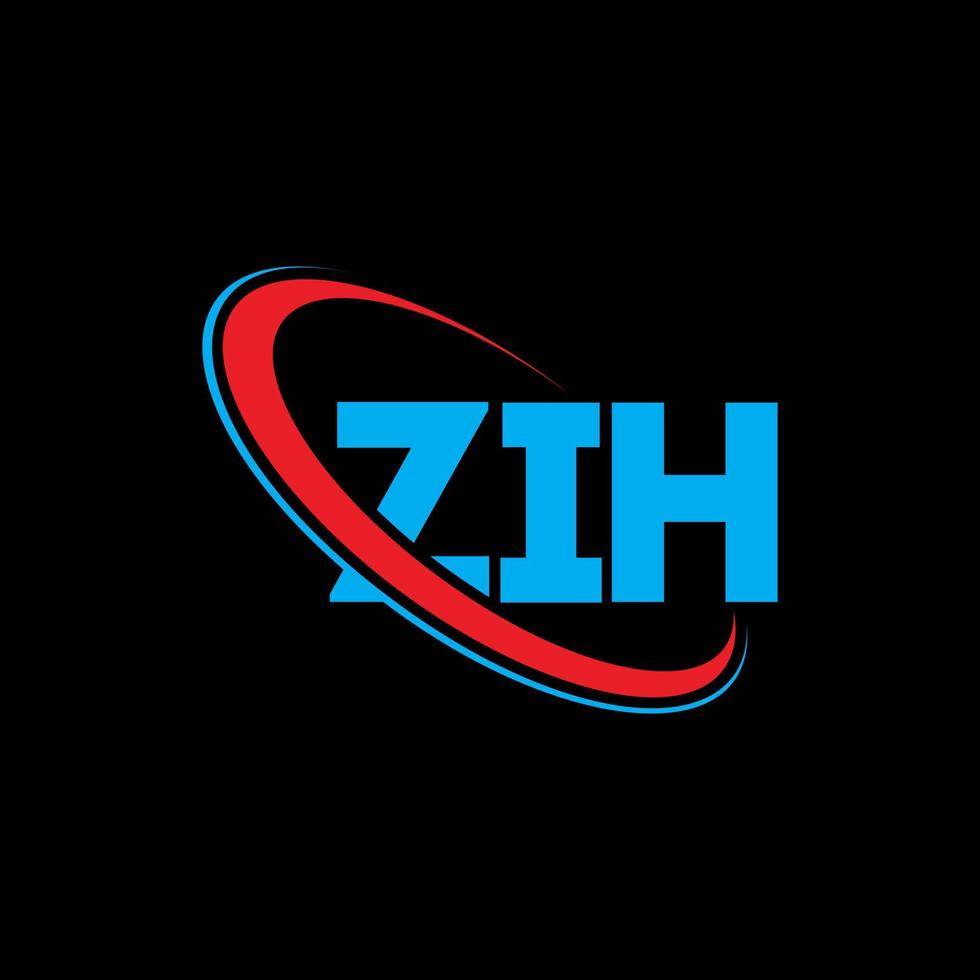 zih-logo. zih brief. zih brief logo ontwerp. initialen zih logo gekoppeld aan cirkel en hoofdletter monogram logo. zih typografie voor technologie, zaken en onroerend goed merk. vector