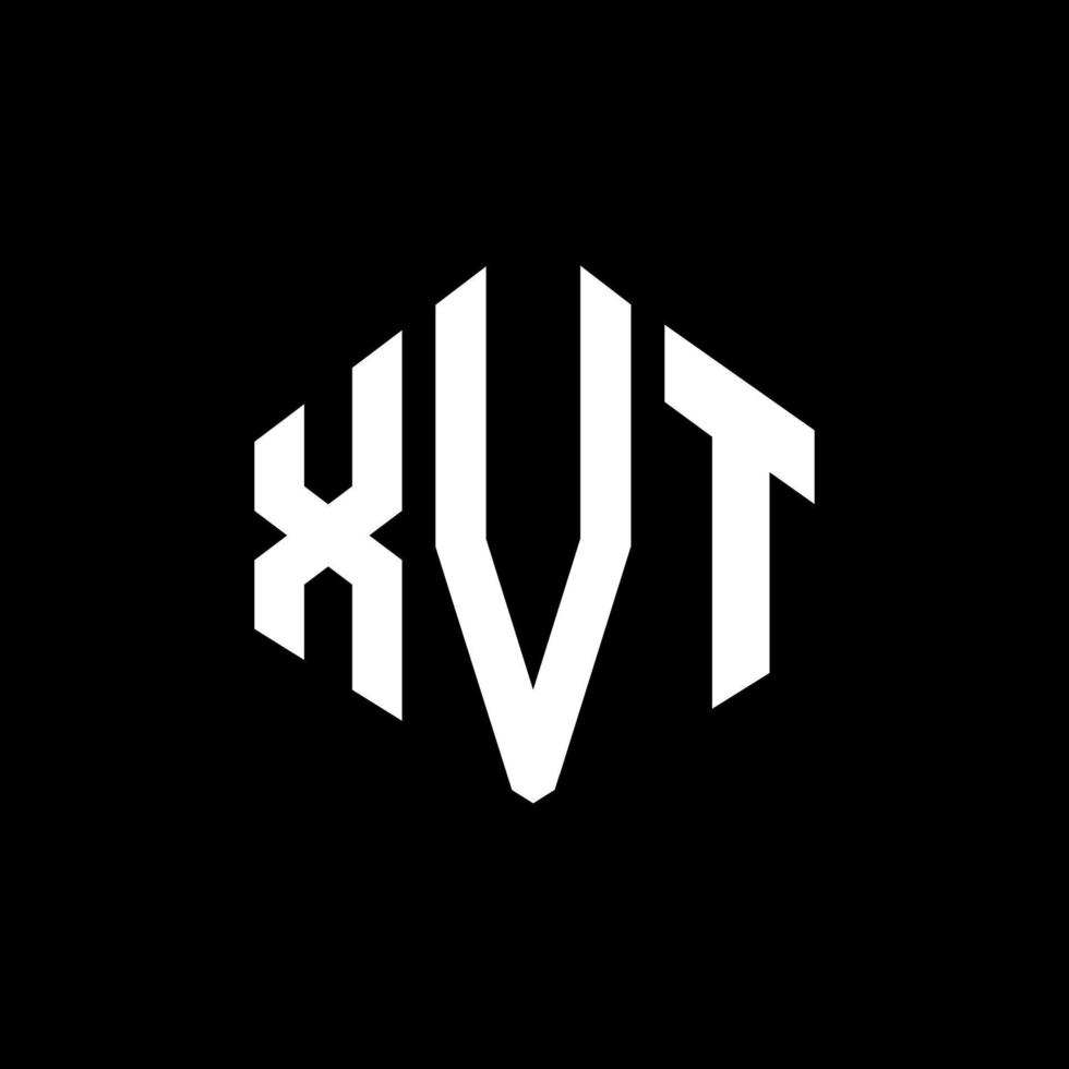 xvt letter logo-ontwerp met veelhoekvorm. xvt logo-ontwerp met veelhoek en kubusvorm. xvt zeshoek vector logo sjabloon witte en zwarte kleuren. xvt-monogram, bedrijfs- en onroerendgoedlogo.