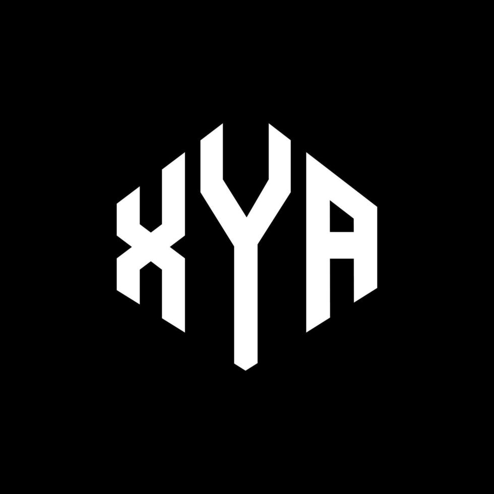 xya letter logo-ontwerp met veelhoekvorm. xya veelhoek en kubusvorm logo-ontwerp. xya zeshoek vector logo sjabloon witte en zwarte kleuren. xya-monogram, bedrijfs- en onroerendgoedlogo.