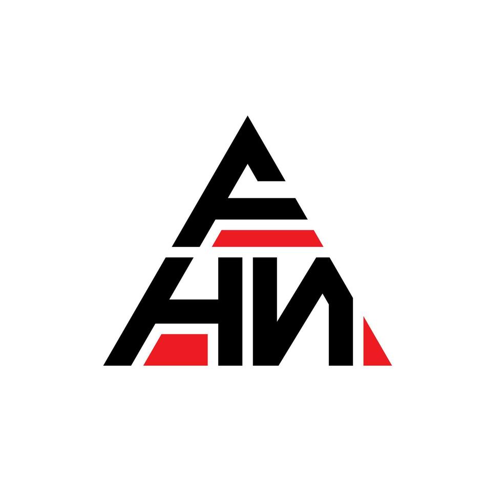 fhn driehoek brief logo ontwerp met driehoekige vorm. fhn driehoek logo ontwerp monogram. fhn driehoek vector logo sjabloon met rode kleur. fhn driehoekig logo eenvoudig, elegant en luxueus logo.