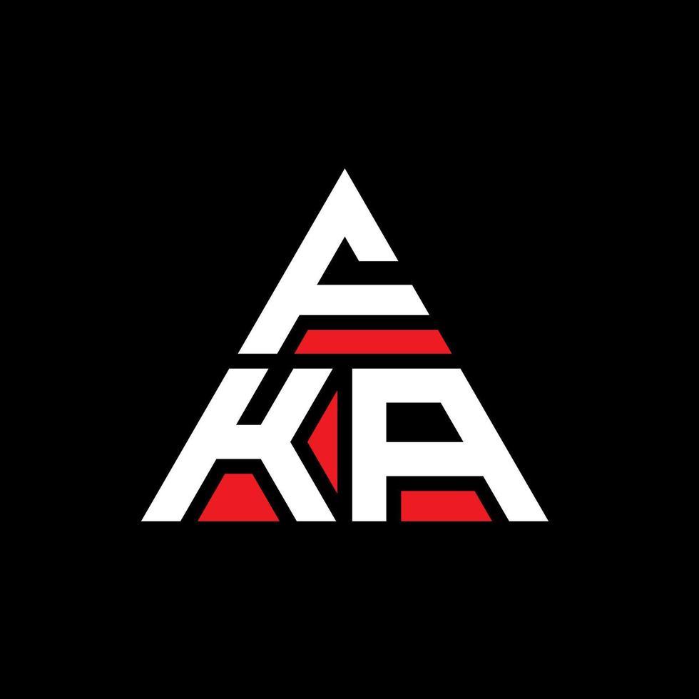 fka driehoek brief logo ontwerp met driehoekige vorm. fka driehoek logo ontwerp monogram. fka driehoek vector logo sjabloon met rode kleur. fka driehoekig logo eenvoudig, elegant en luxueus logo.