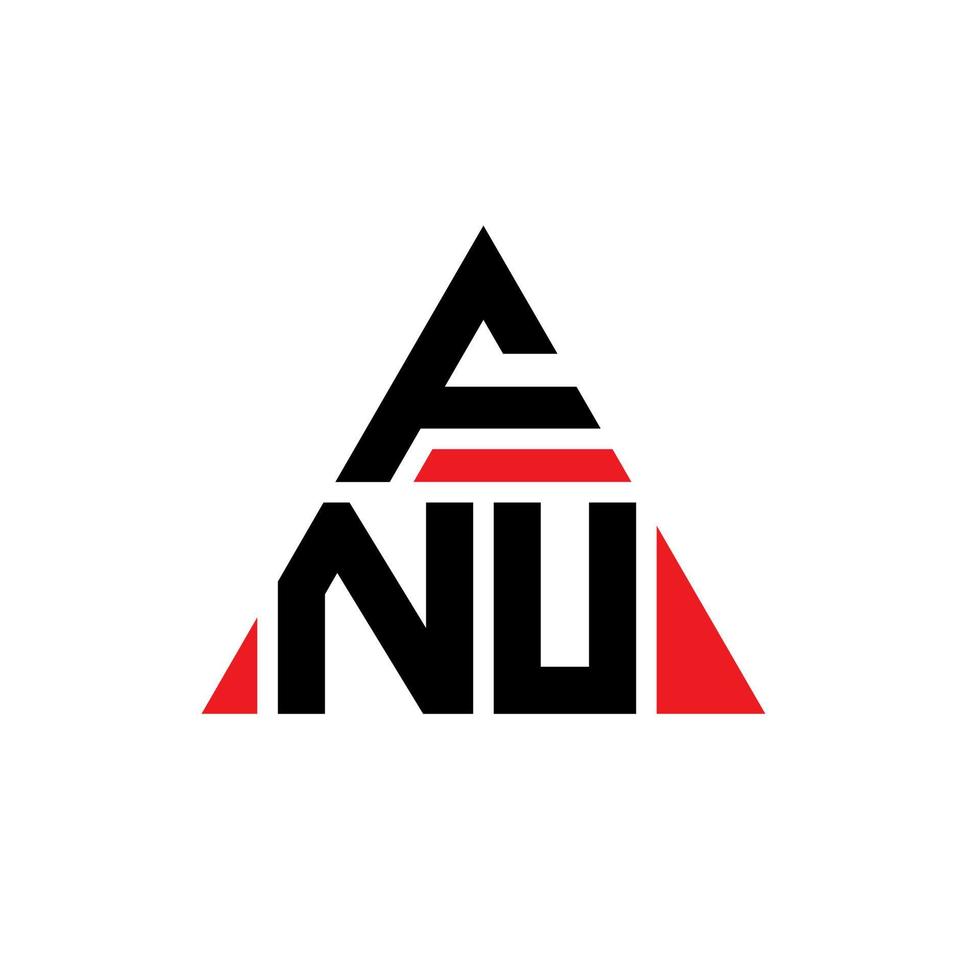 fnu driehoek brief logo ontwerp met driehoekige vorm. fnu driehoek logo ontwerp monogram. fnu driehoek vector logo sjabloon met rode kleur. fnu driehoekig logo eenvoudig, elegant en luxueus logo.