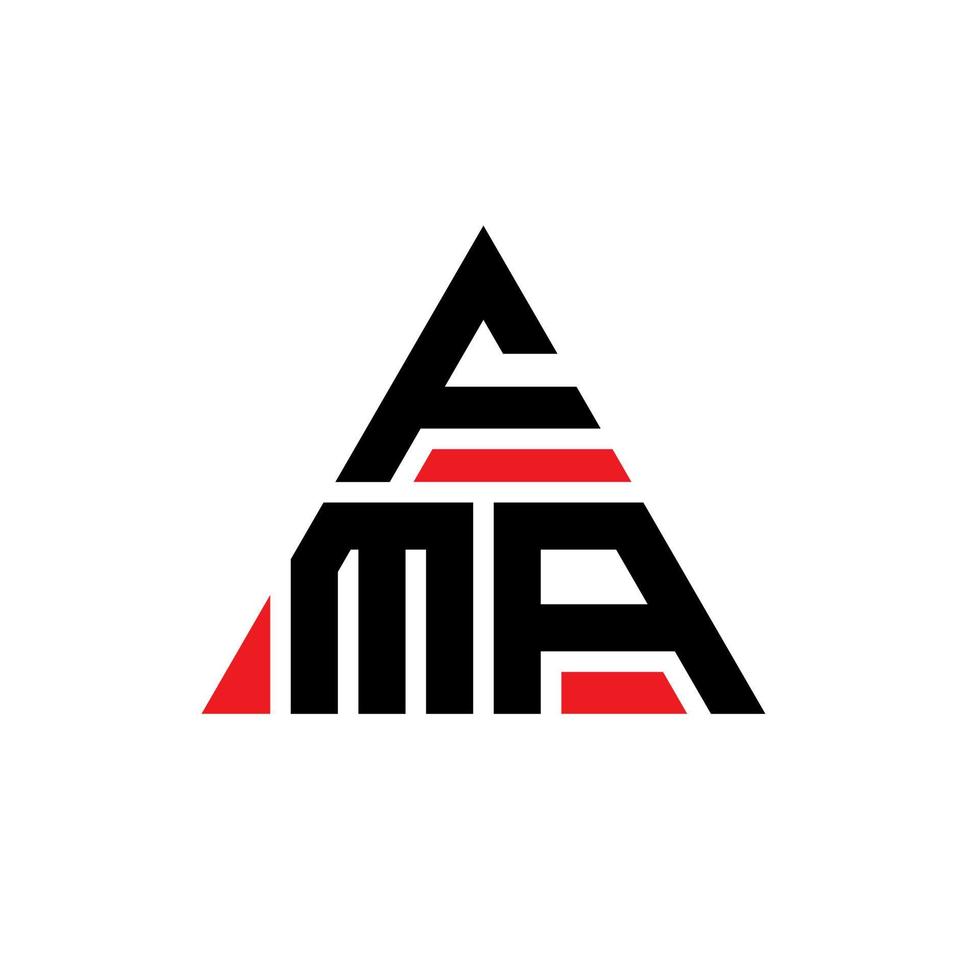 fma driehoek brief logo ontwerp met driehoekige vorm. fma driehoek logo ontwerp monogram. fma driehoek vector logo sjabloon met rode kleur. fma driehoekig logo eenvoudig, elegant en luxueus logo.