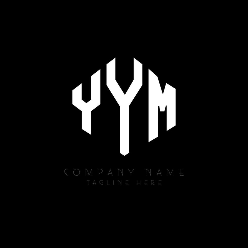 yym letter logo-ontwerp met veelhoekvorm. yym veelhoek en kubusvorm logo-ontwerp. yym zeshoek vector logo sjabloon witte en zwarte kleuren. yym monogram, business en onroerend goed logo.