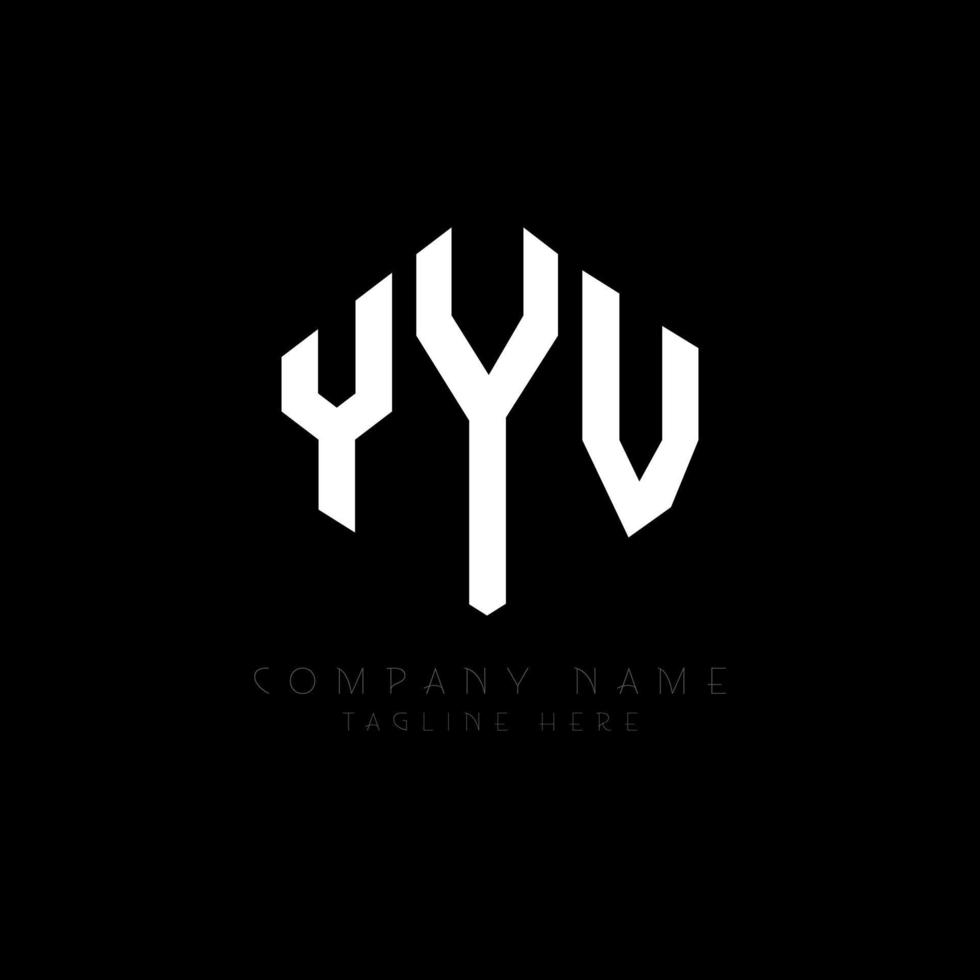 yyv letter logo-ontwerp met veelhoekvorm. yyv veelhoek en kubusvorm logo-ontwerp. yyv zeshoek vector logo sjabloon witte en zwarte kleuren. yyv-monogram, bedrijfs- en onroerendgoedlogo.