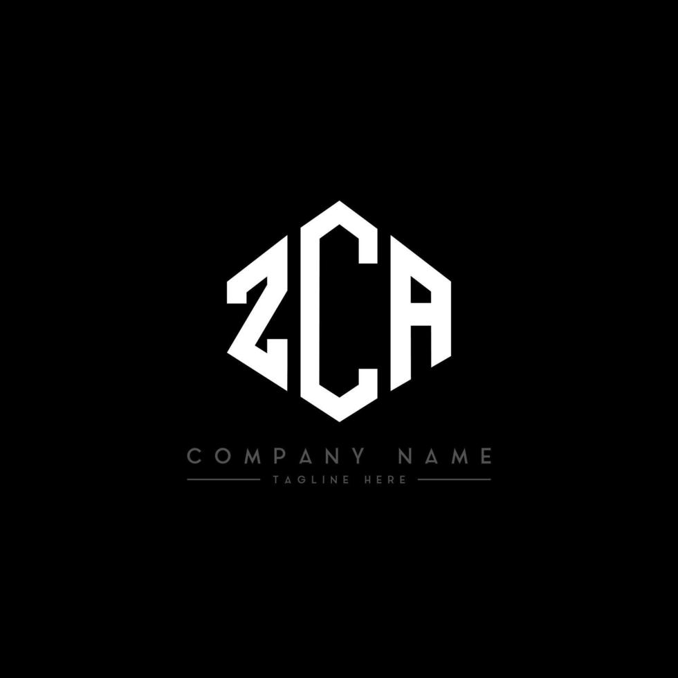 zca letter logo-ontwerp met veelhoekvorm. zca veelhoek en kubusvorm logo-ontwerp. zca zeshoek vector logo sjabloon witte en zwarte kleuren. zca-monogram, bedrijfs- en onroerendgoedlogo.