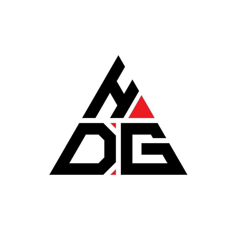 hdg driehoek brief logo ontwerp met driehoekige vorm. hdg driehoek logo ontwerp monogram. hdg driehoek vector logo sjabloon met rode kleur. hdg driehoekig logo eenvoudig, elegant en luxueus logo.