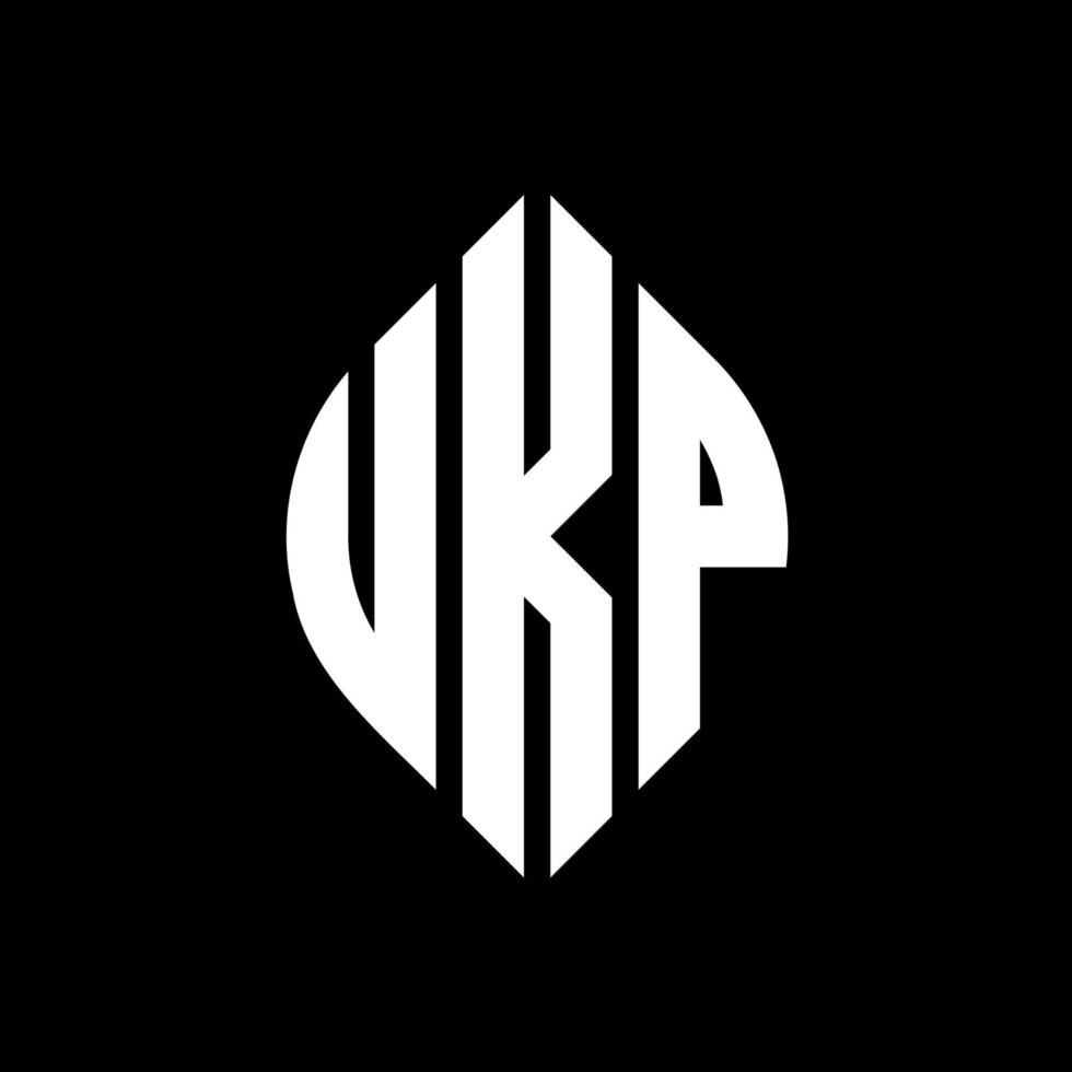 ukp cirkel letter logo ontwerp met cirkel en ellipsvorm. ukp ellipsletters met typografische stijl. de drie initialen vormen een cirkellogo. ukp cirkel embleem abstracte monogram brief mark vector. vector