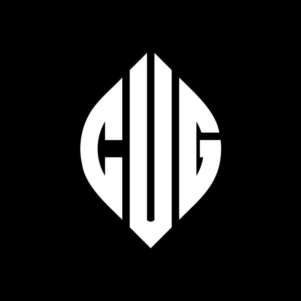 cug cirkel brief logo ontwerp met cirkel en ellipsvorm. cug ellips letters met typografische stijl. de drie initialen vormen een cirkellogo. cug cirkel embleem abstracte monogram brief mark vector. vector