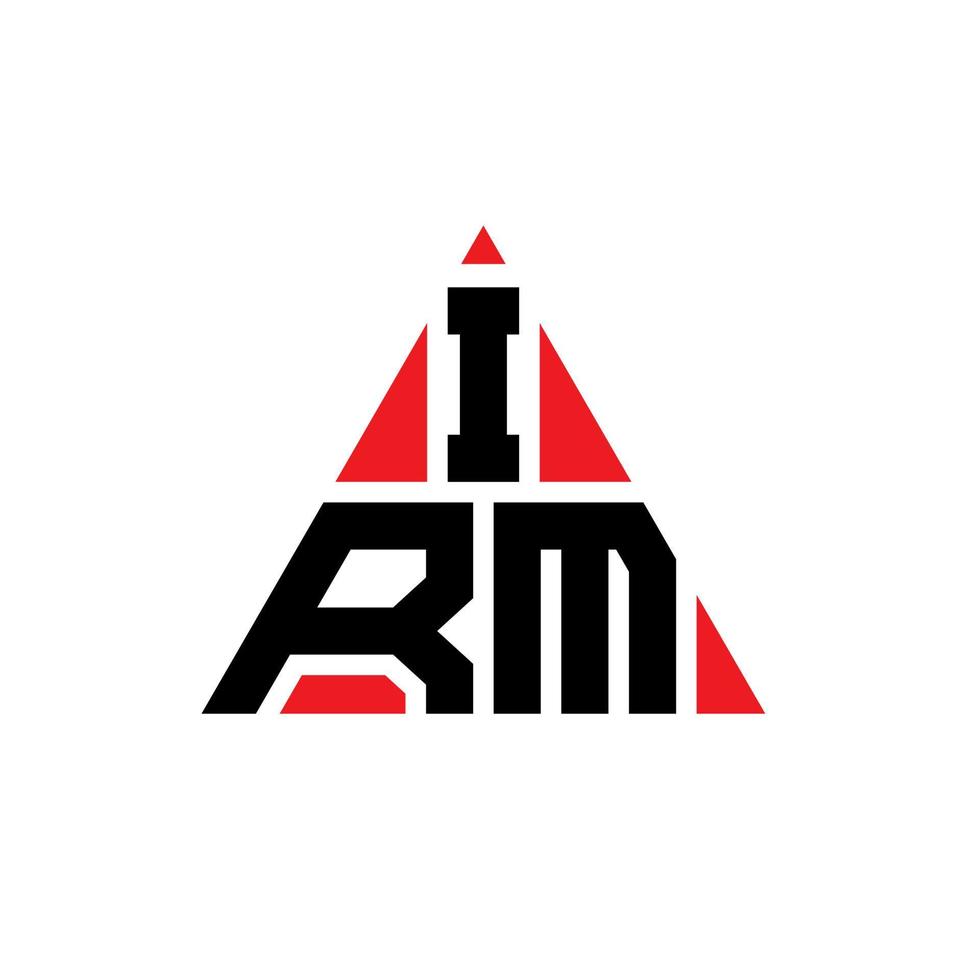 irm driehoek brief logo ontwerp met driehoekige vorm. irm driehoek logo ontwerp monogram. irm driehoek vector logo sjabloon met rode kleur. irm driehoekig logo eenvoudig, elegant en luxueus logo.