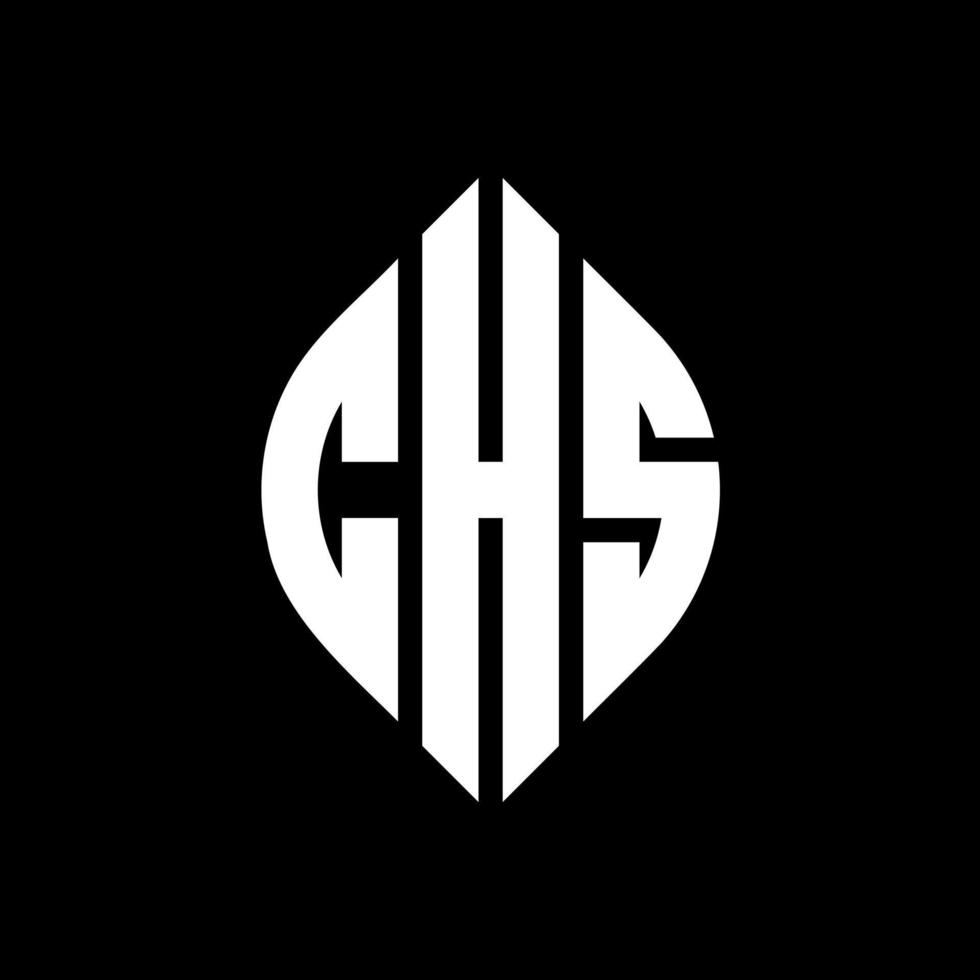 chs cirkel letter logo ontwerp met cirkel en ellipsvorm. chs ellipsletters met typografische stijl. de drie initialen vormen een cirkellogo. chs cirkel embleem abstracte monogram brief mark vector. vector