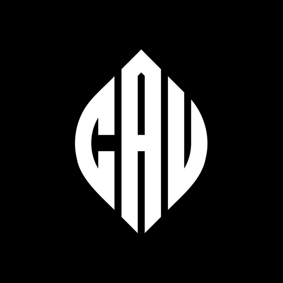 cau cirkel letter logo ontwerp met cirkel en ellipsvorm. cau ellipsletters met typografische stijl. de drie initialen vormen een cirkellogo. cau cirkel embleem abstracte monogram brief mark vector. vector