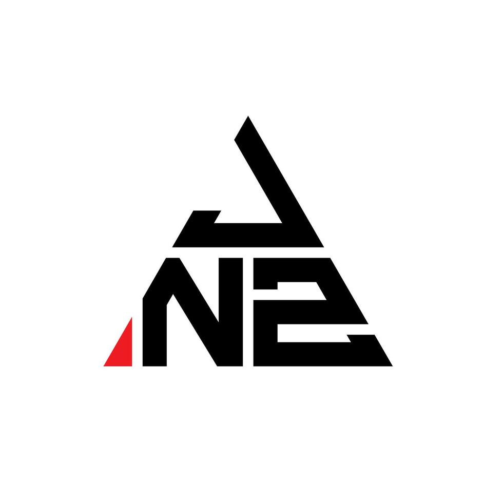 jnz driehoek brief logo ontwerp met driehoekige vorm. jnz driehoek logo ontwerp monogram. jnz driehoek vector logo sjabloon met rode kleur. jnz driehoekig logo eenvoudig, elegant en luxueus logo.
