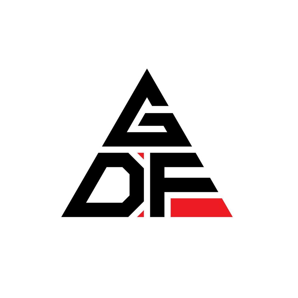 gdf driehoek brief logo ontwerp met driehoekige vorm. gdf driehoek logo ontwerp monogram. gdf driehoek vector logo sjabloon met rode kleur. gdf driehoekig logo eenvoudig, elegant en luxueus logo.