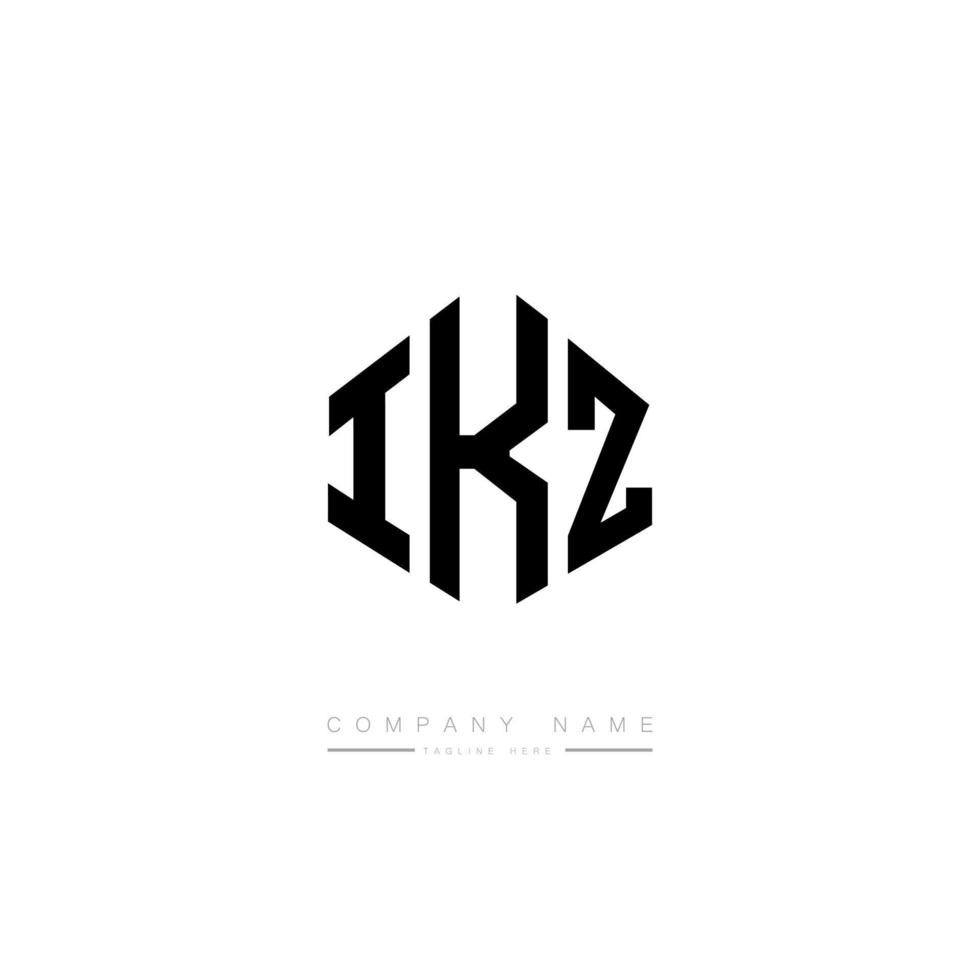 ikz letter logo-ontwerp met veelhoekvorm. ikz veelhoek en kubusvorm logo-ontwerp. ikz zeshoek vector logo sjabloon witte en zwarte kleuren. ikz monogram, bedrijfs- en onroerend goed logo.