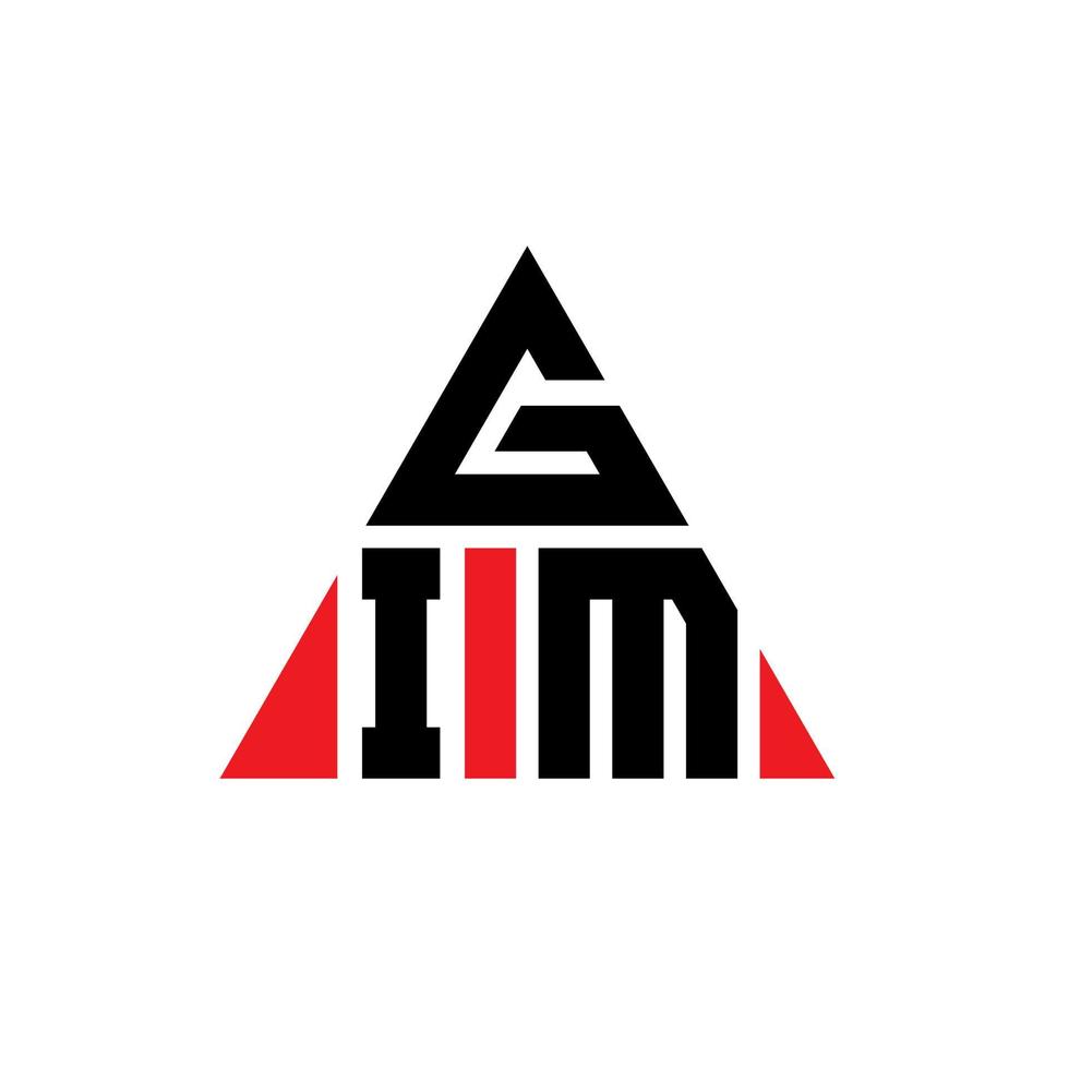 gim driehoek brief logo ontwerp met driehoekige vorm. gim driehoek logo ontwerp monogram. gim driehoek vector logo sjabloon met rode kleur. gim driehoekig logo eenvoudig, elegant en luxueus logo.