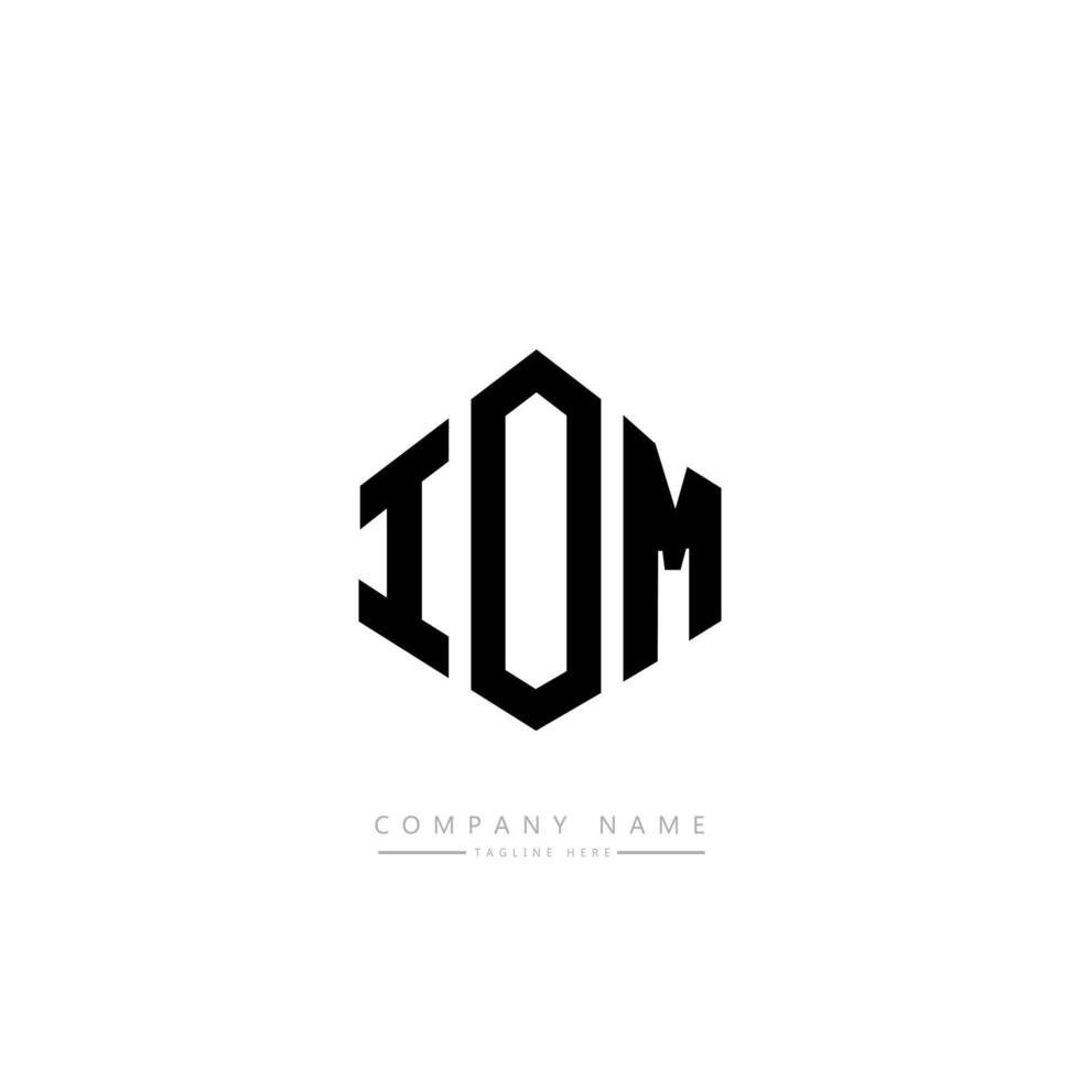 iom letter logo-ontwerp met veelhoekvorm. iom veelhoek en kubusvorm logo-ontwerp. iom zeshoek vector logo sjabloon witte en zwarte kleuren. iom monogram, bedrijfs- en onroerend goed logo.