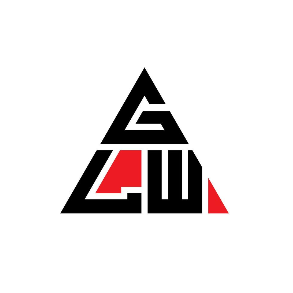 glw driehoek brief logo ontwerp met driehoekige vorm. glw driehoek logo ontwerp monogram. glw driehoek vector logo sjabloon met rode kleur. glw driehoekig logo eenvoudig, elegant en luxueus logo.