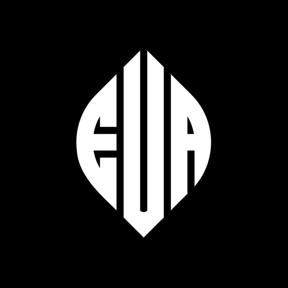 eua cirkel letter logo-ontwerp met cirkel en ellipsvorm. eua ellipsletters met typografische stijl. de drie initialen vormen een cirkellogo. eua cirkel embleem abstracte monogram brief mark vector. vector